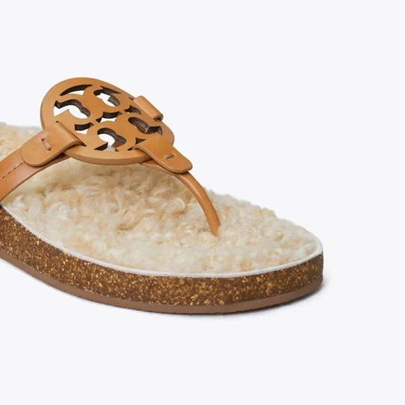 NWT! Tory Burch Miller Cloud Shearling Sandals w/box and dust bag - Picture 3 of 9